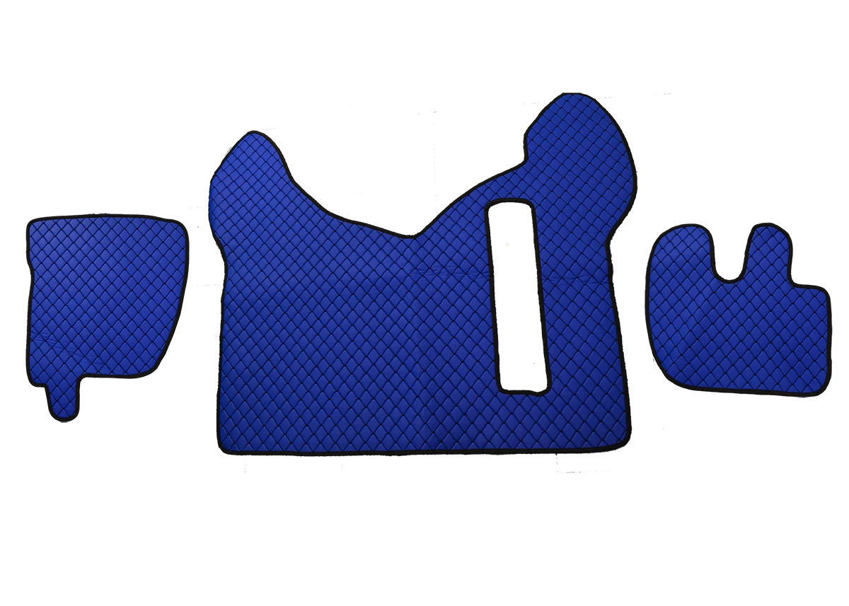 Blue Eco Leather Cab Floor Mats for Renault Premium Truck Right Hand Drive