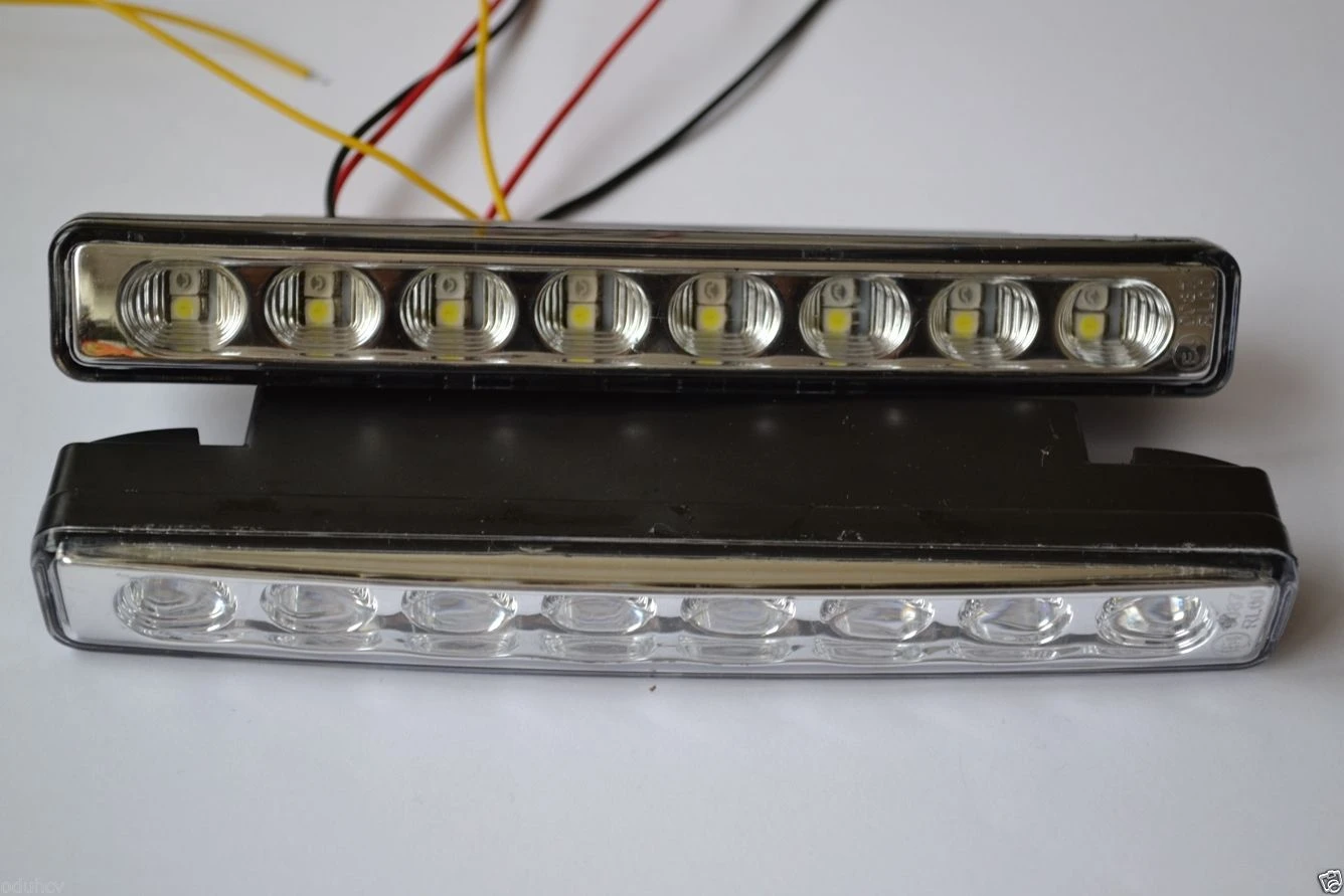 Front DRL Lights with Dynamic Indicators – LED Daylight + Amber Indicator Lights (Pair)