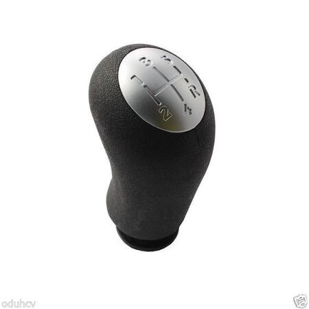 Gear Shift Knob for Renault Clio III, Scenic II (2003–2006) | 5-Speed | Black Rubber with Silver Cap | OEM Replacement