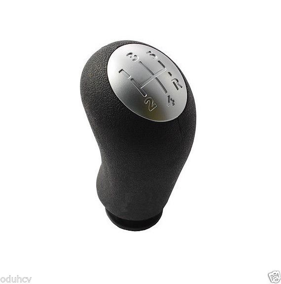 Gear Shift Knob for Renault Clio III, Scenic II (2003–2006) | 5-Speed | Black Rubber with Silver Cap | OEM Replacement