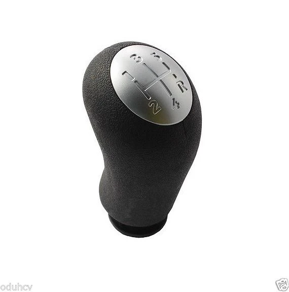 Gear Shift Knob for Renault Clio III, Scenic II (2003–2006) | 5-Speed | Black Rubber with Silver Cap | OEM Replacement