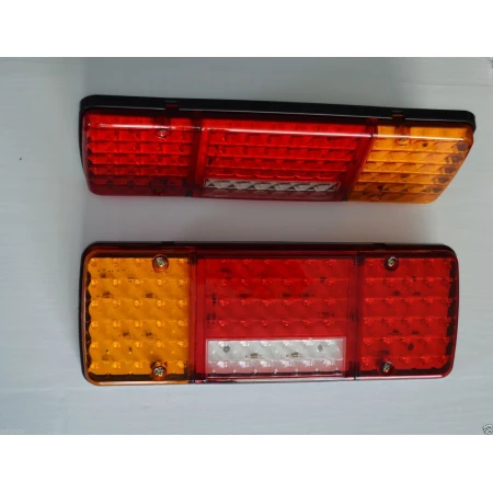 12V LED Tail Lights Set of 2 pcs - E-marked, 92 LEDs, 5 Functions for Trucks, Trailers, and Campers