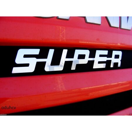 High Quality SUPER Sign – Polished Stainless Steel Front Decoration Badge for All Trucks, Strong Self-Adhesive, 452 mm Length. FREE Delivery!