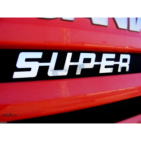 High Quality SUPER Sign – Polished Stainless Steel Front Decoration Badge for All Trucks, Strong Self-Adhesive, 452 mm Length. FREE Delivery!