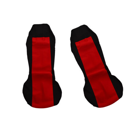 Sporty Car Front Seat Covers, Black with Red, Tailored Fit for Smart Fortwo, Roadster, BRABUS