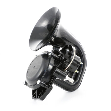 Air Horn Trumpet – 12V/24V Black Horn with 130dB Sound Level for Truck, Lorry Car, Van, Bus, Tipper, etc.