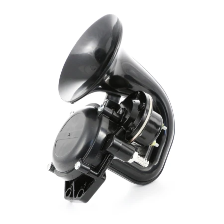 Air Horn Trumpet – 12V/24V Black Horn with 130dB Sound Level for Truck, Lorry Car, Van, Bus, Tipper, etc.