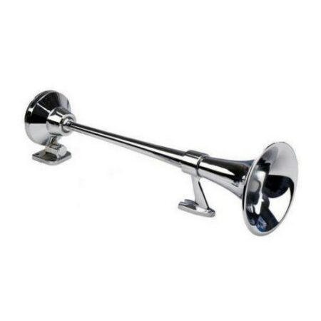 24V Air Horn – King Size Chrome Finished 139dB Trumpet for Truck, Lorry, Boat, Bus, etc.