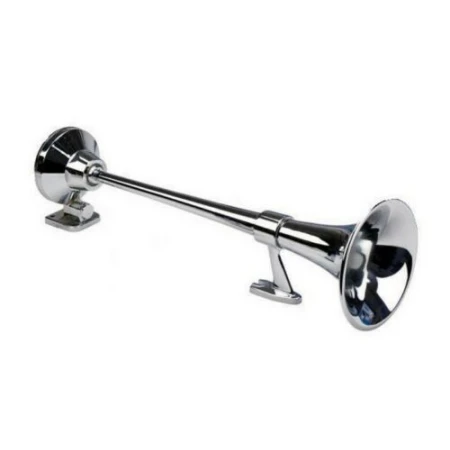 24V Air Horn – King Size Chrome Finished 139dB Trumpet for Truck, Lorry, Boat, Bus, etc.