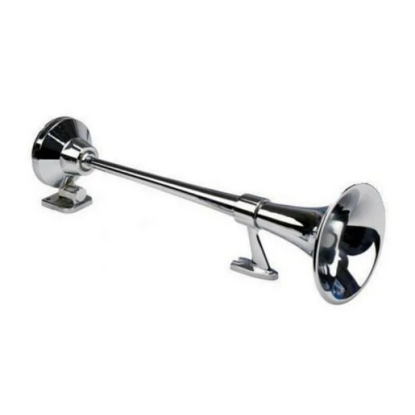24V Air Horn – King Size Chrome Finished 139dB Trumpet for Truck, Lorry, Boat, Bus, etc.
