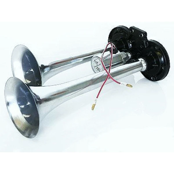 Twin Air Horn – Dual Trumpet 130dB Horn for Trucks, Cars, Yachts & More | Chrome-Plated Alloy Construction