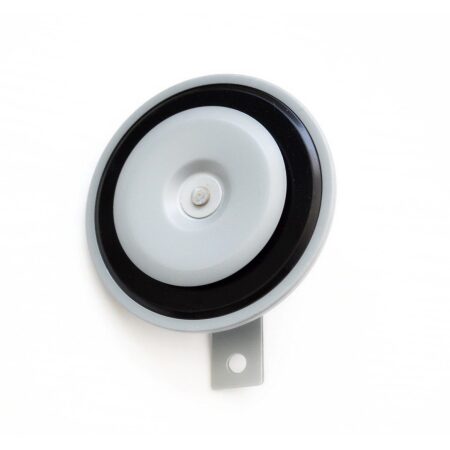 12V Klaxon Horn - Electromagnetic Disc Horn with Chrome Face, 117dB Loud Sound for Vehicles