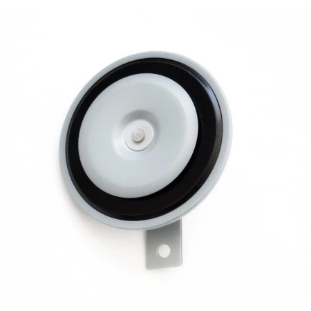 12V Klaxon Horn - Electromagnetic Disc Horn with Chrome Face, 117dB Loud Sound for Vehicles