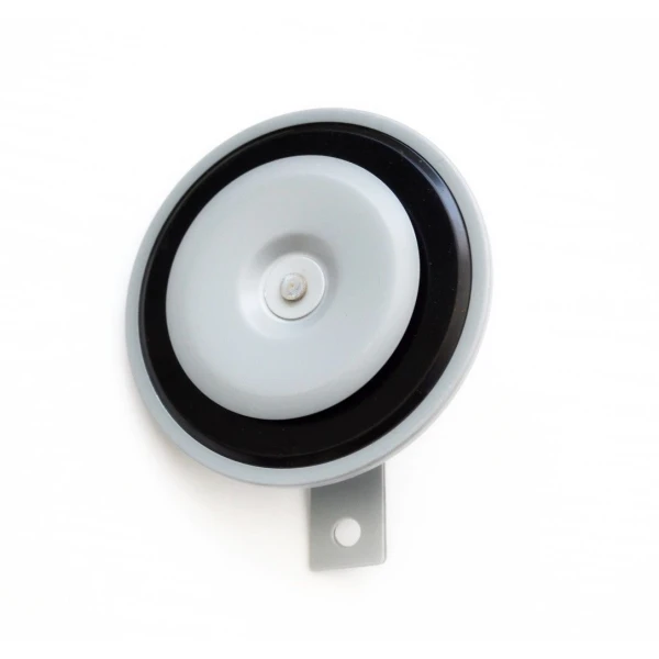 12V Klaxon Horn - Electromagnetic Disc Horn with Chrome Face, 117dB Loud Sound for Vehicles