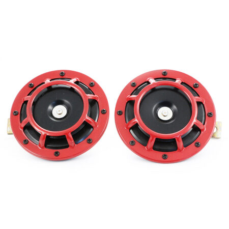 2 pcs 12V Klaxon Air Horn - Dual Tone Super Loud Horn for Motorbikes, Cars, 118-139dB Sound
