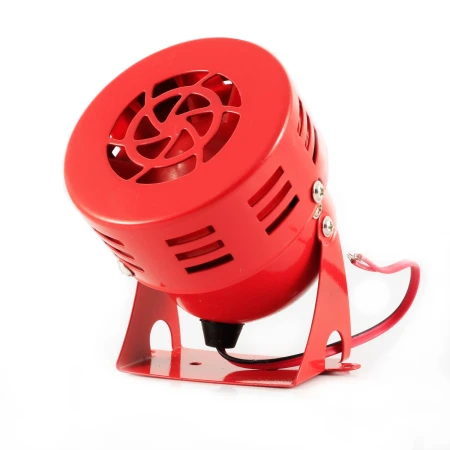 12V Reverse Warning Siren | Red Metal Reversing Beeper Alarm for Truck, Van, Bus, Camper, Caravan, etc.