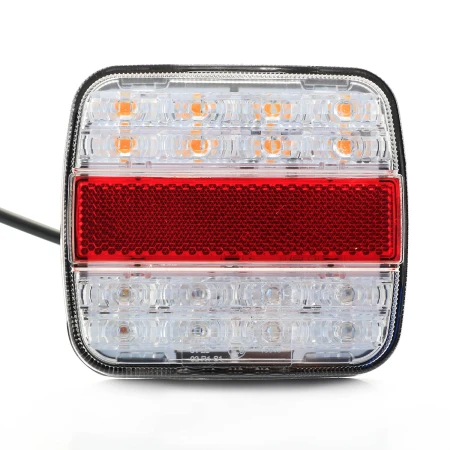 2 pcs Red White Rear Tail Light - LED Tail Lamps for Truck, Lorry, Van, Bus, Camper, etc. (12V-24V)