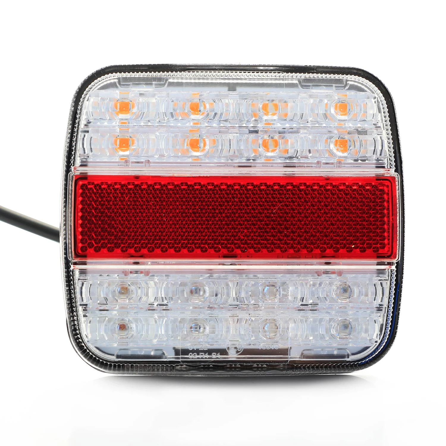 2 pcs Red White Rear Tail Light - LED Tail Lamps for Truck, Lorry, Van, Bus, Camper, etc. (12V-24V)