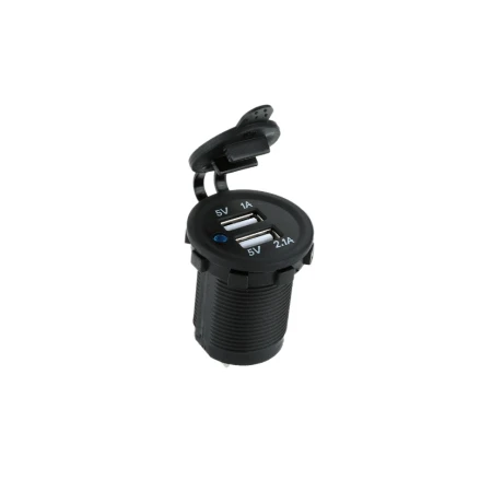 High Quality Universal Dual USB Charger for 12/24V vehicles. Fits 30–35mm holes for phones, tablets, GPS. FREE Delivery for UK and Europe!