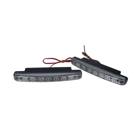 2 pcs 8 LEDs Car DRL Bright Driving Daytime Running Day Fog Light Front Head Lamp E-mark