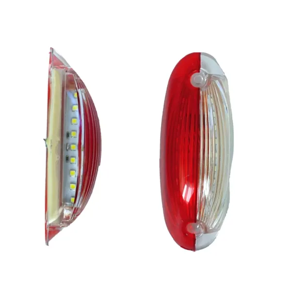High Quality 2 pcs LED Vertical Side Marker Lights - Red-White Outline Lamps for 12V - 24V Vehicles. FREE Delivery for UK mainland!