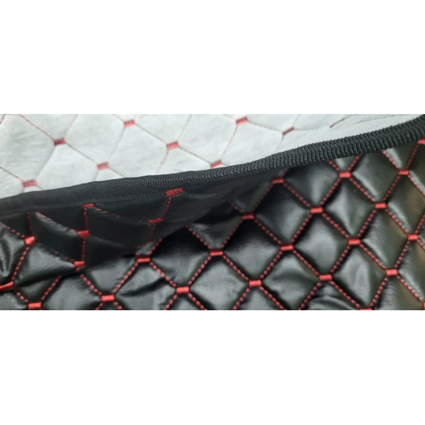 for Scania G 2007 Truck Floor Mats Black with Red Eco Leather Covers- 2014 Right Hand Drive