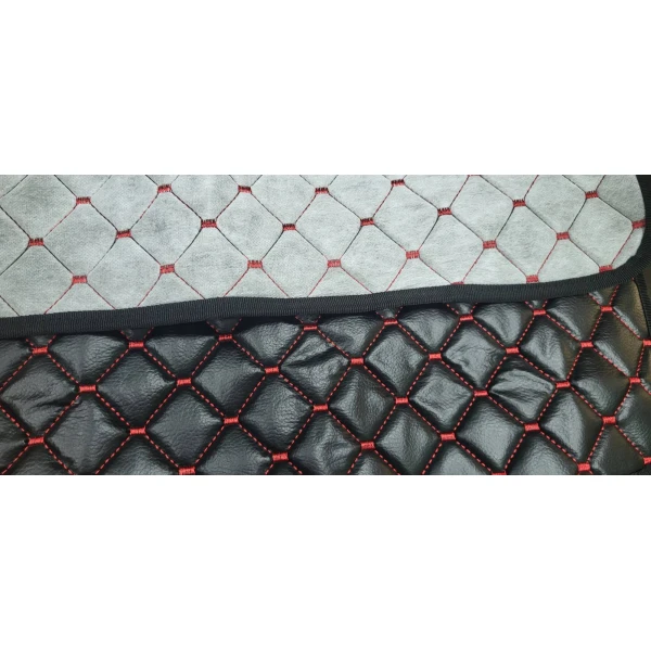 for Scania G 2007 Truck Floor Mats Black with Red Eco Leather Covers- 2014 Right Hand Drive