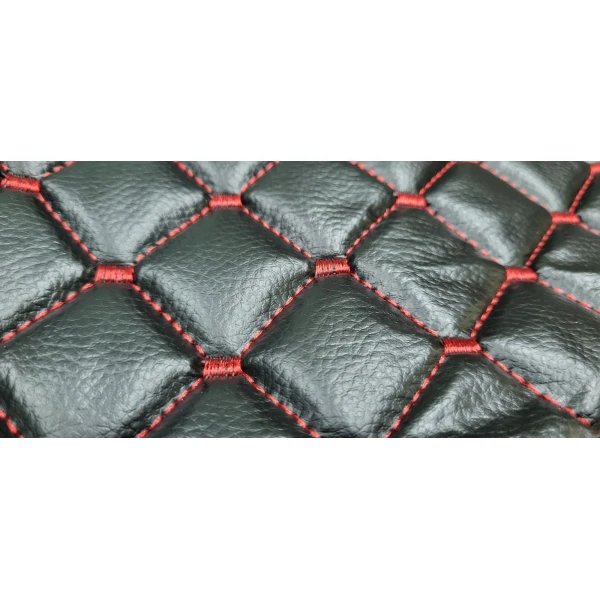 for Scania G 2007 Truck Floor Mats Black with Red Eco Leather Covers- 2014 Right Hand Drive