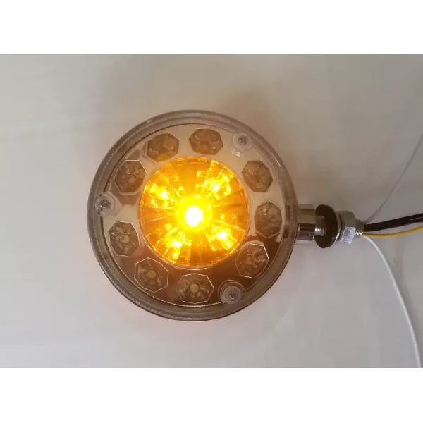 High Quality 2 pcs Side Mirror Marker Lights - 24V LED Amber/White, Chrome Bezel, Waterproof, Universal Fit. FREE Delivery for UK mainland!