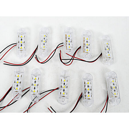High Quality 10 pcs White Front Position Marker Lights - 12V - 24V, Clear Lens, Shockproof & Waterproof. FREE Delivery for UK mainland!