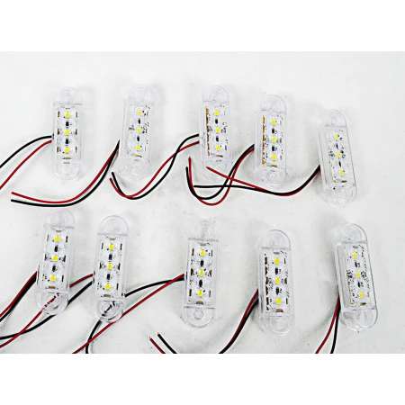 High Quality 10 pcs White Front Position Marker Lights - 12V - 24V, Clear Lens, Shockproof & Waterproof. FREE Delivery for UK mainland!