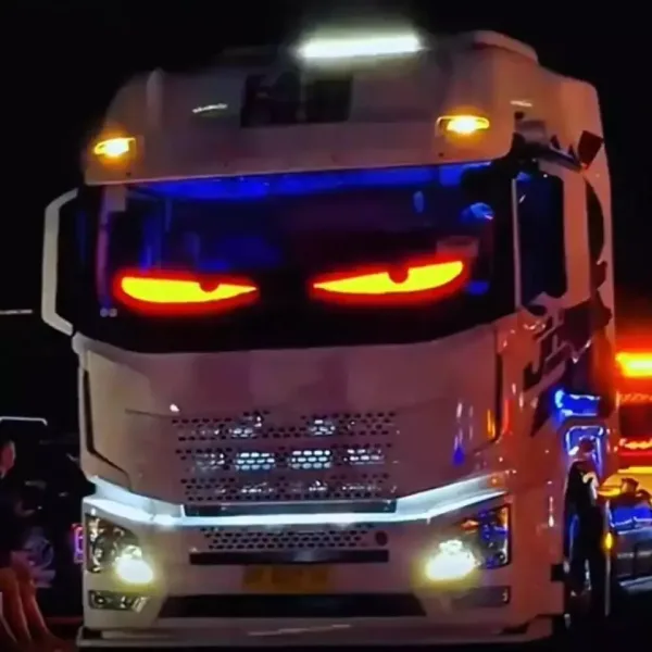 2 pcs Truck Specific Devil's Eye Lights LED Screen DIY Car Eye Light Lorry Dynamic Eyes