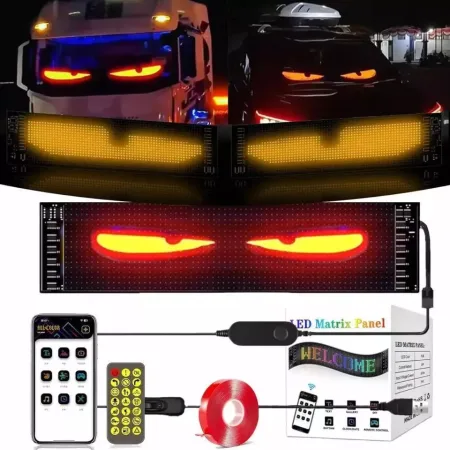 2 pcs Truck Specific Devil's Eye Lights LED Screen DIY Car Eye Light Lorry Dynamic Eyes