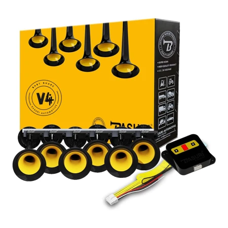 Basuri 4.0 Air Horn – 22 Unique Sounds for All Vehicle Types (12V - 24V) High Quality Musical Trumpet 120dB