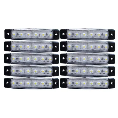 Hight Quality 10 pcs White Front Marker Lights - 24V 6 SMD LEDs, Waterproof, Energy-Saving, Easy Installation. FREE delivery for UK mainland!