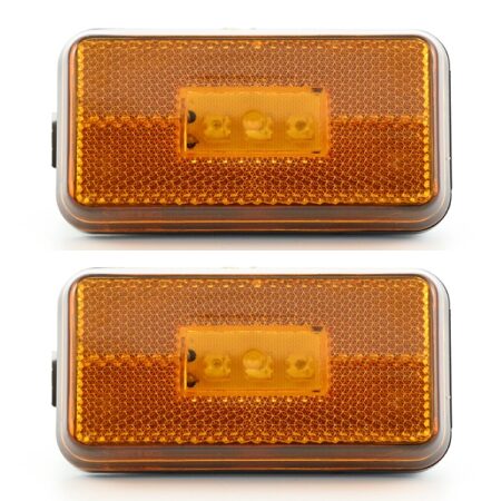 High Quality 2pcs Amber Side Marker Lights Lamp 3 LEDs for SCANIA P-G-R-T Series. E-Marked, 24V. OEM replace: 1737413. FREE UK delivery!