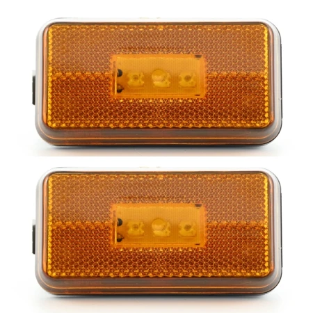 High Quality 2pcs Amber Side Marker Lights Lamp 3 LEDs for SCANIA P-G-R-T Series. E-Marked, 24V. OEM replace: 1737413. FREE UK delivery!