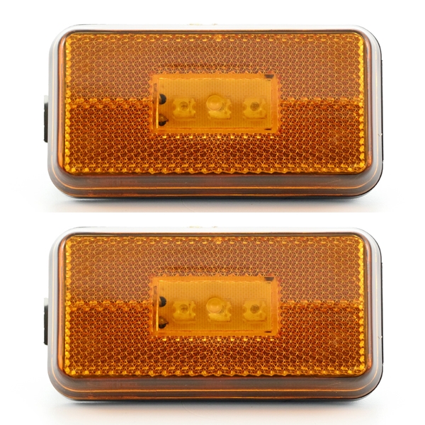 High Quality 2pcs Amber Side Marker Lights Lamp 3 LEDs for SCANIA P-G-R-T Series. E-Marked, 24V. OEM replace: 1737413. FREE UK delivery!