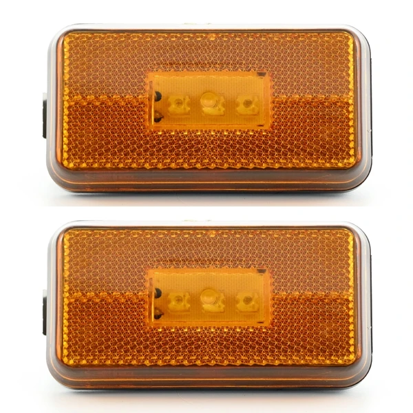 High Quality 2pcs Amber Side Marker Lights Lamp 3 LEDs for SCANIA P-G-R-T Series. E-Marked, 24V. OEM replace: 1737413. FREE UK delivery!