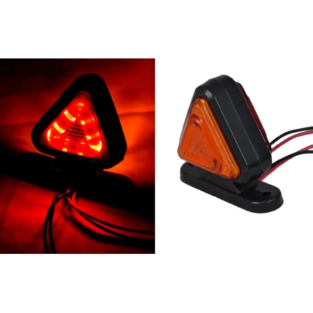 High Quality 2 pcs 12V/24V LED Side Marker Lights Triangle Neon Style Lamps, 18 LEDs | Red/Amber. FREE Delivery for UK and Europe!