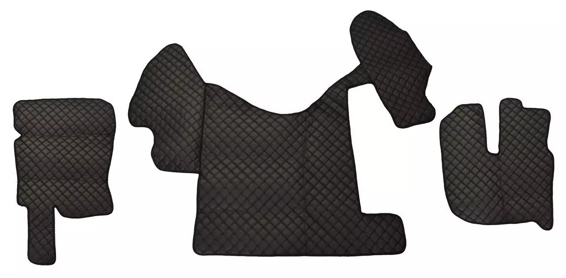 FREE Delivery for UK! Premium Black Eco Leather Truck Floor Mats for Renault Premim Right Hand Drive Manual Gearbox, Full Coverage Set.