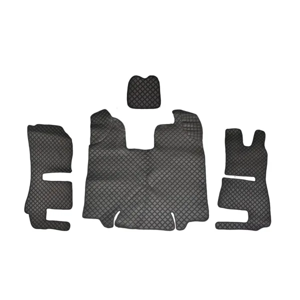 FREE UK and Europe Delivery! High Quality black eco leather floor mats and engine cover for SCANIA R (2013–2016) with automatic gearbox.