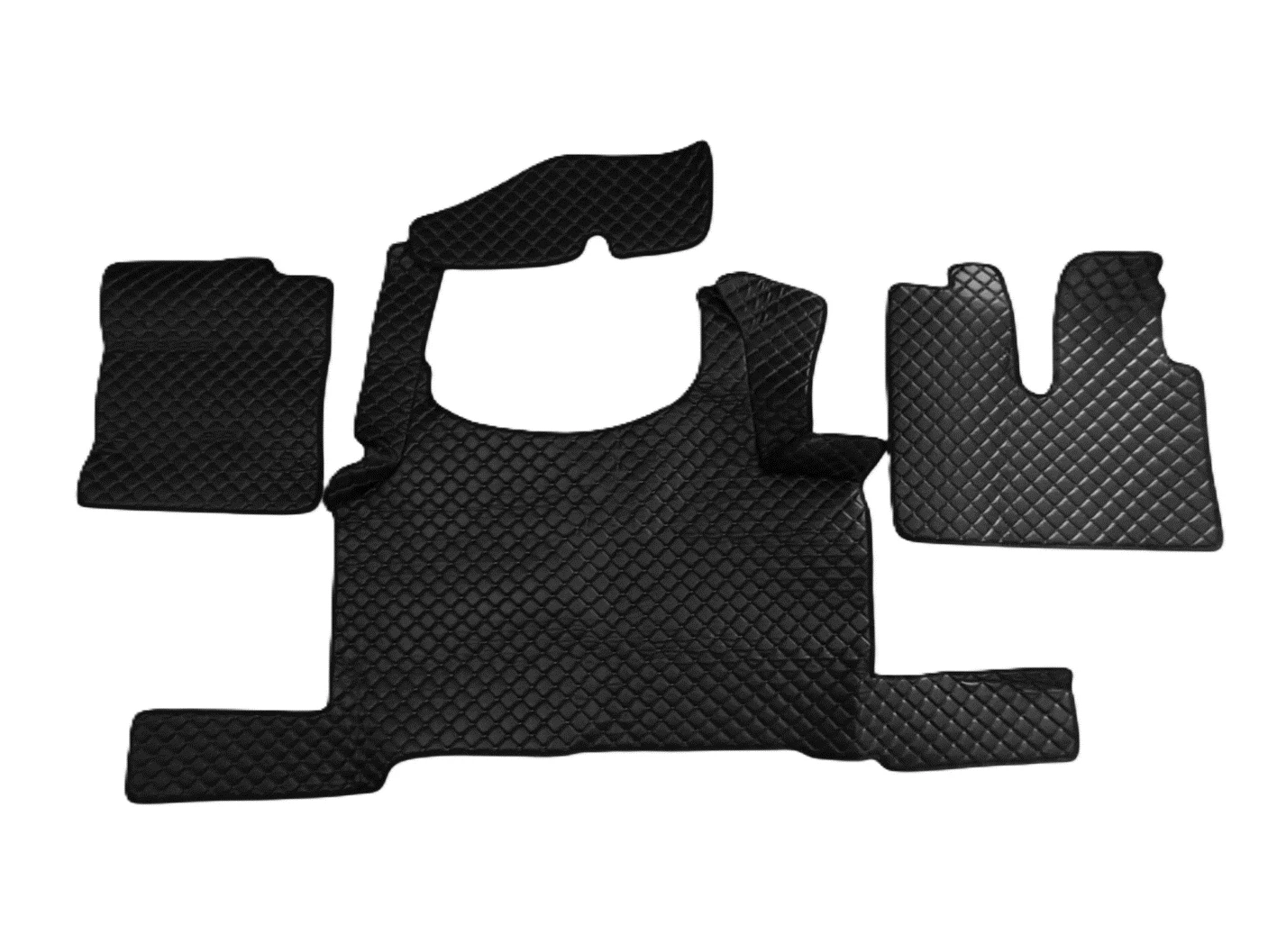 Premium MAN TGX floor mats for 2021+ right-hand drive trucks without ADR Floor Brake. Made from durable black eco leather. FREE Delivery!