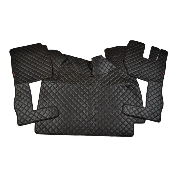 FREE UK Delivery! High Quality Set of 3 pcs Black Eco Leather set for Volvo FH Floor Mats 2009-2013, automatic gearbox.