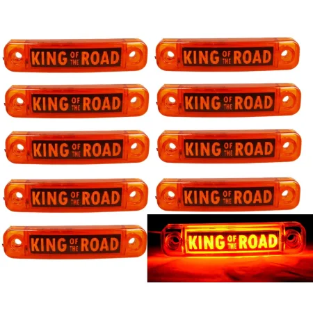 FREE delivery for UK and Europe! High Quality 10 pcs Amber Side Marker Lights King of The Road, 12V-24V LED, waterproof.