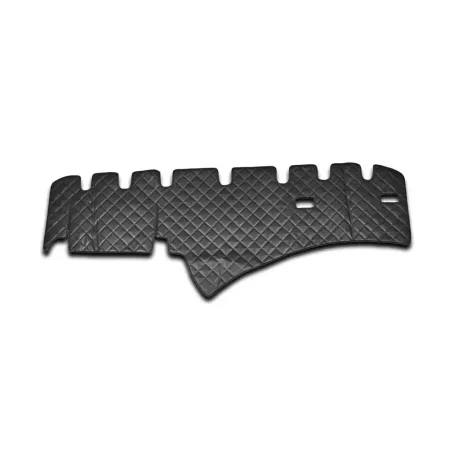 FREE Delivery for UK and Europe! High Quality Black Eco Leather Dashboard Mats for SCANIA R (2009-2016). Full Coverage Set for RHD Trucks.
