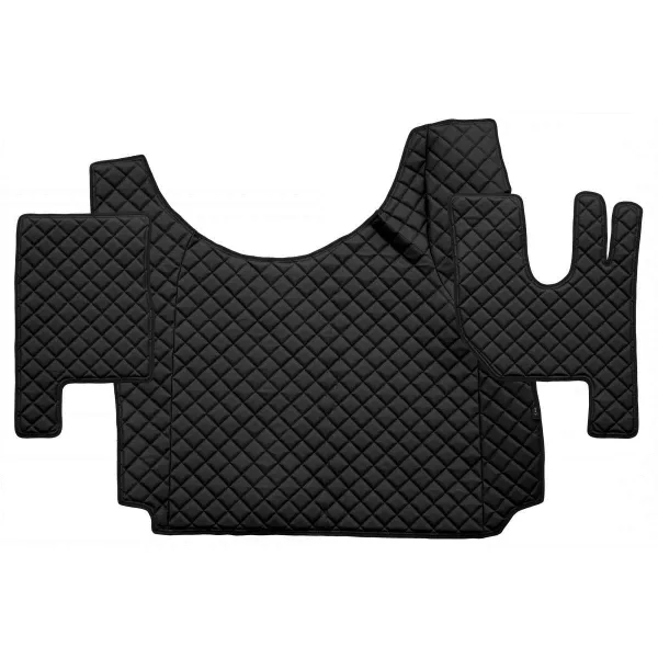FREE Delivery for UK and Europe! Premium Black Eco Leather for Renault T Floor Mats 2014-2021, RHD Automatic, NIGHT & SLEEPER CABIN