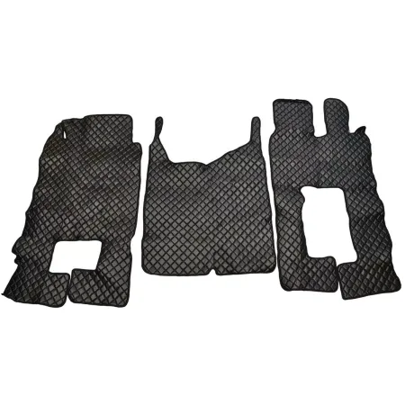 Premium High Quality for Mercedes Actros Floor Mats MP4 with Tunnel, Black Eco Leather. Free Delivery for UK and Europe!