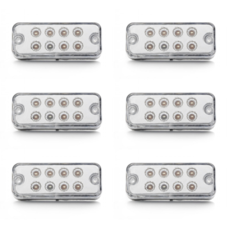6 X 24V LED Front Side Marker White Lights for Iveco DAF Man Scania Volvo Ford