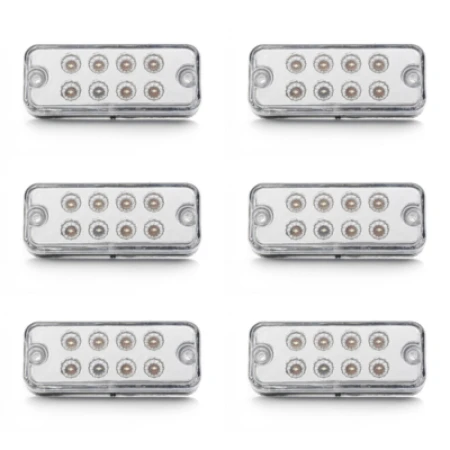 6 X 24V LED Front Side Marker White Lights for Iveco DAF Man Scania Volvo Ford